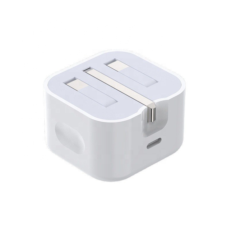 20W Foldable UK Plug Fast Charger – Type-C Adapter for iPhone