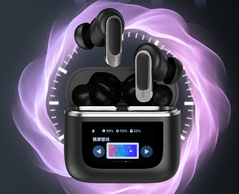 M6 Smart Touch TWS Wireless Earbuds with LCD Display & Noise Reduction